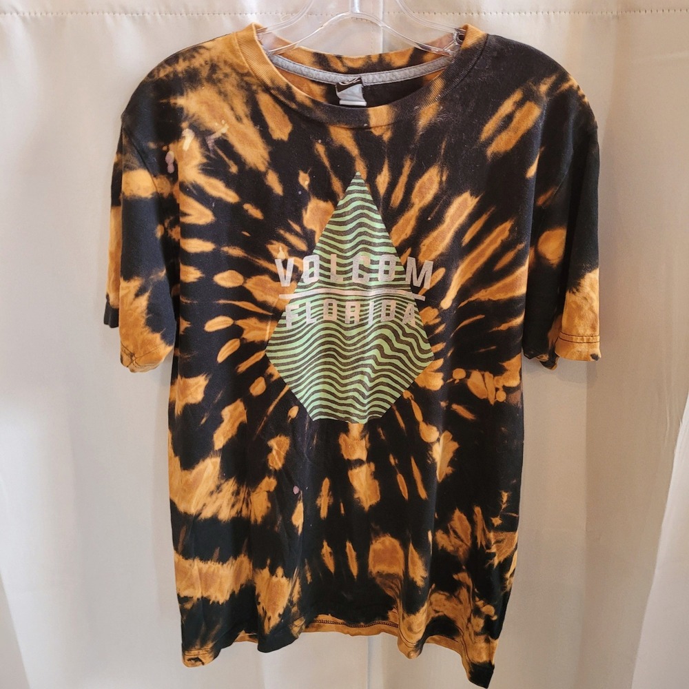 Volcom Mens Shirt Medium Acid Wash Bleach Dye Florida Skater Surfer Grunge 21819